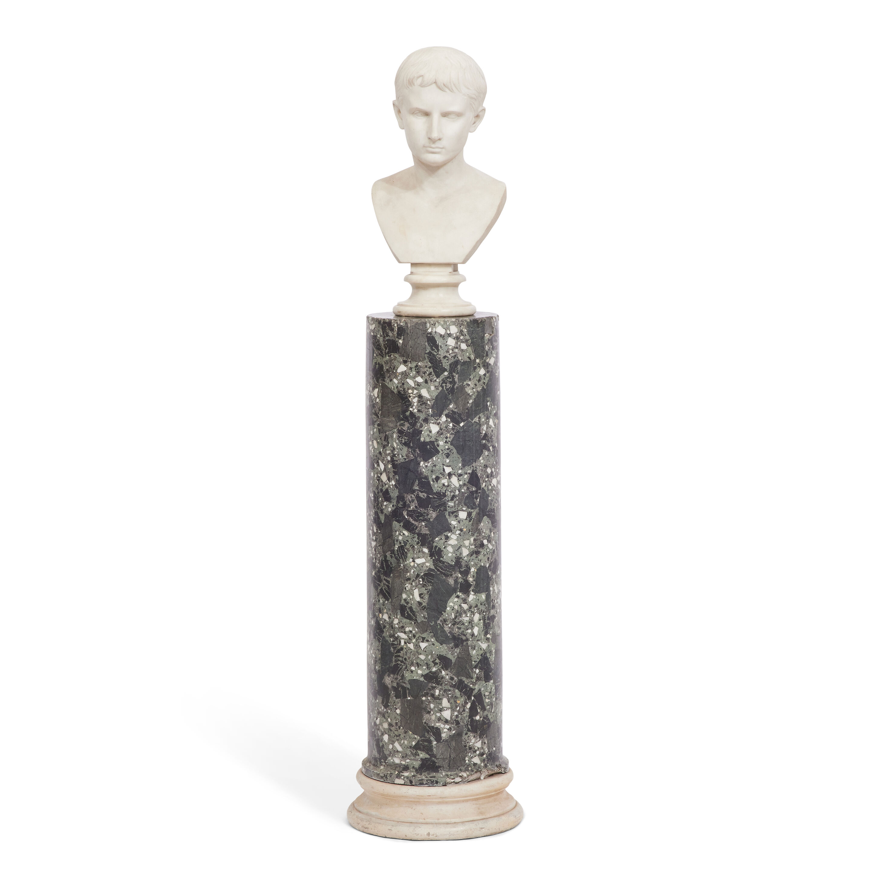 A Grand Tour Carrara marble bust of the young Emperor Augustus Italian, early 19th century