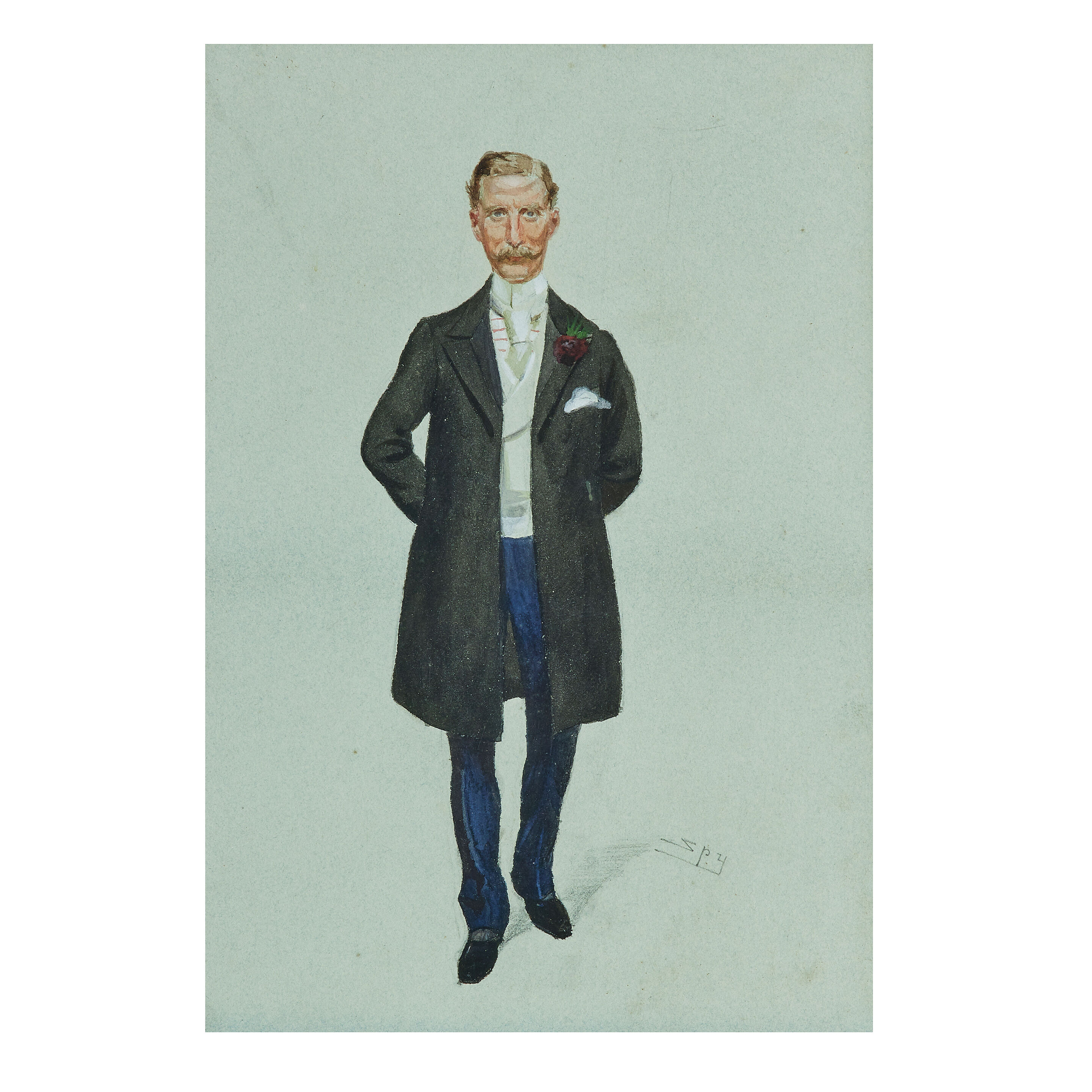 Full length, wearing a three-quarter coat