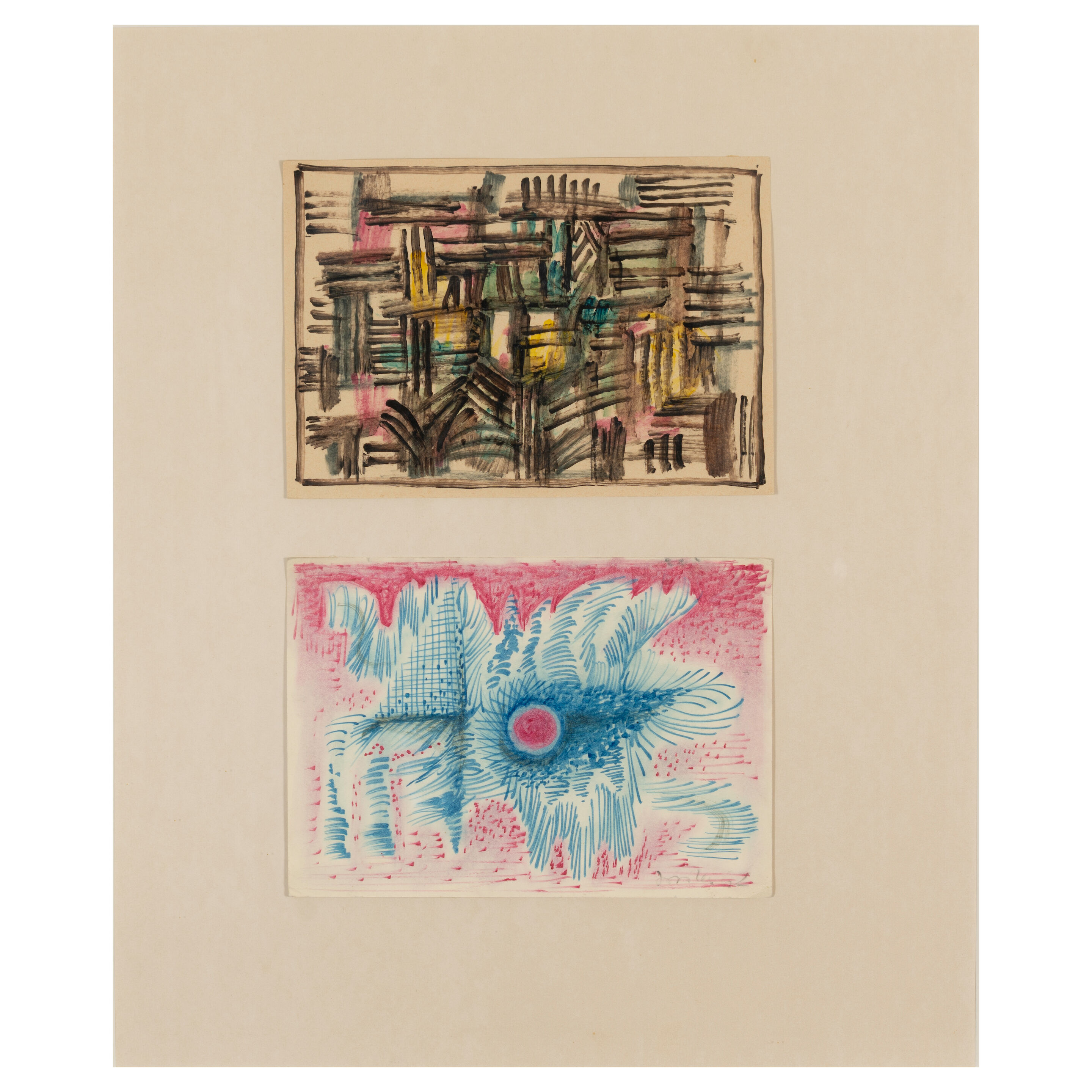 Deux œuvres abstraites/ Two abstract works each: 18.5 x 26.5 cm (7 5/16 x 10 7/16 in).