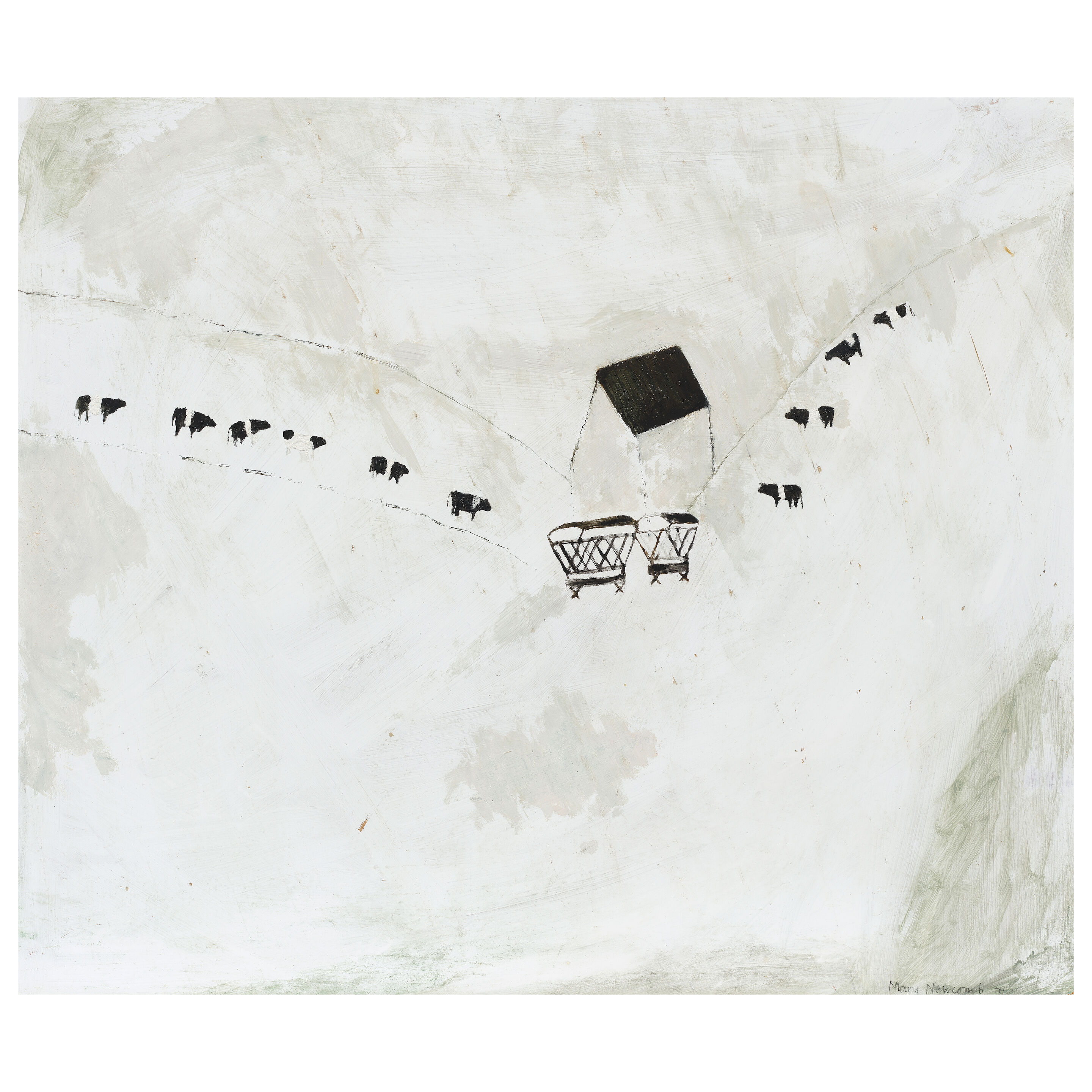 Cows Waiting for Hay 61 x 71 cm. (24 x 28 in.)