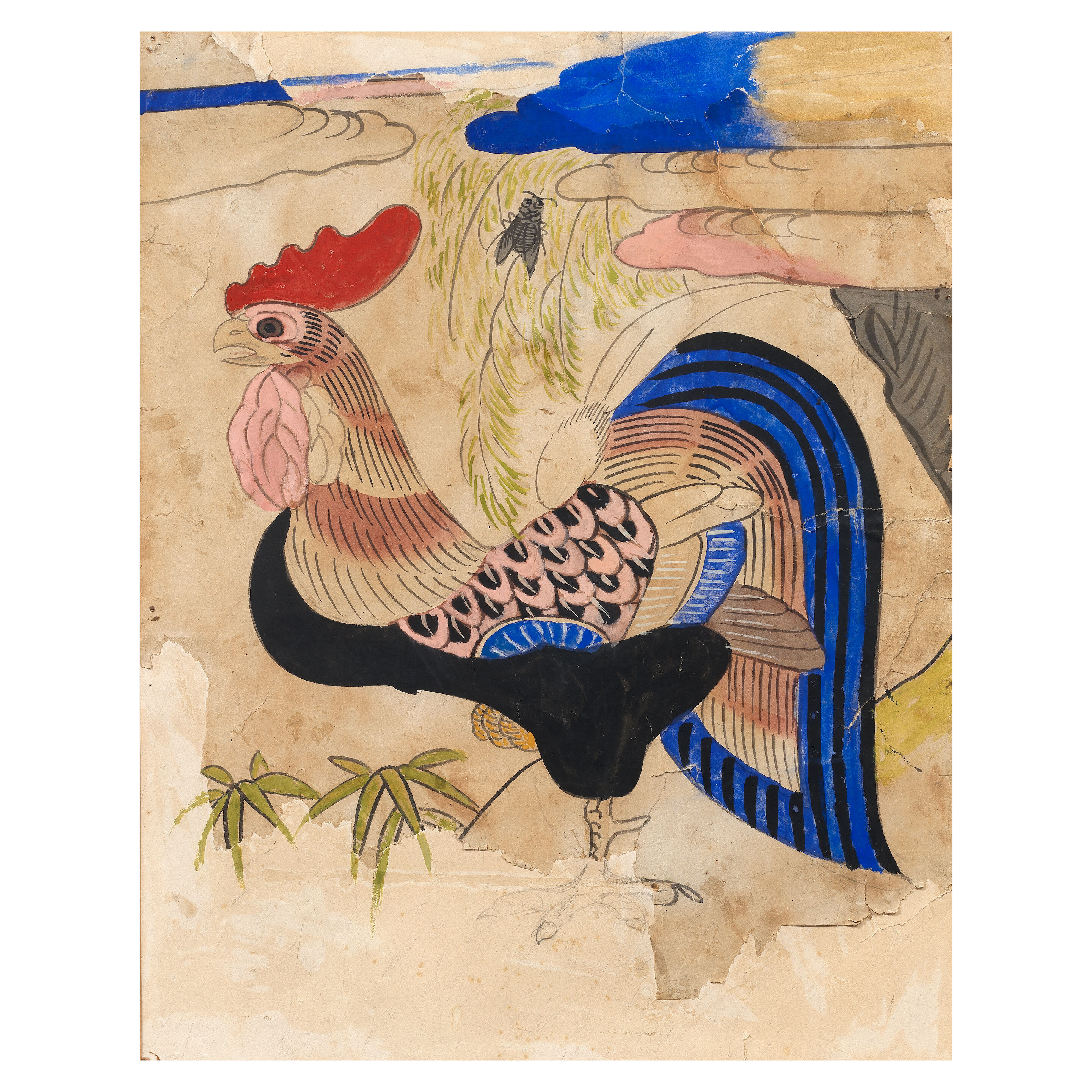 The Cockerel 58.8 x 46.2 cm. (23 1/8 x 18 1/8 in.)