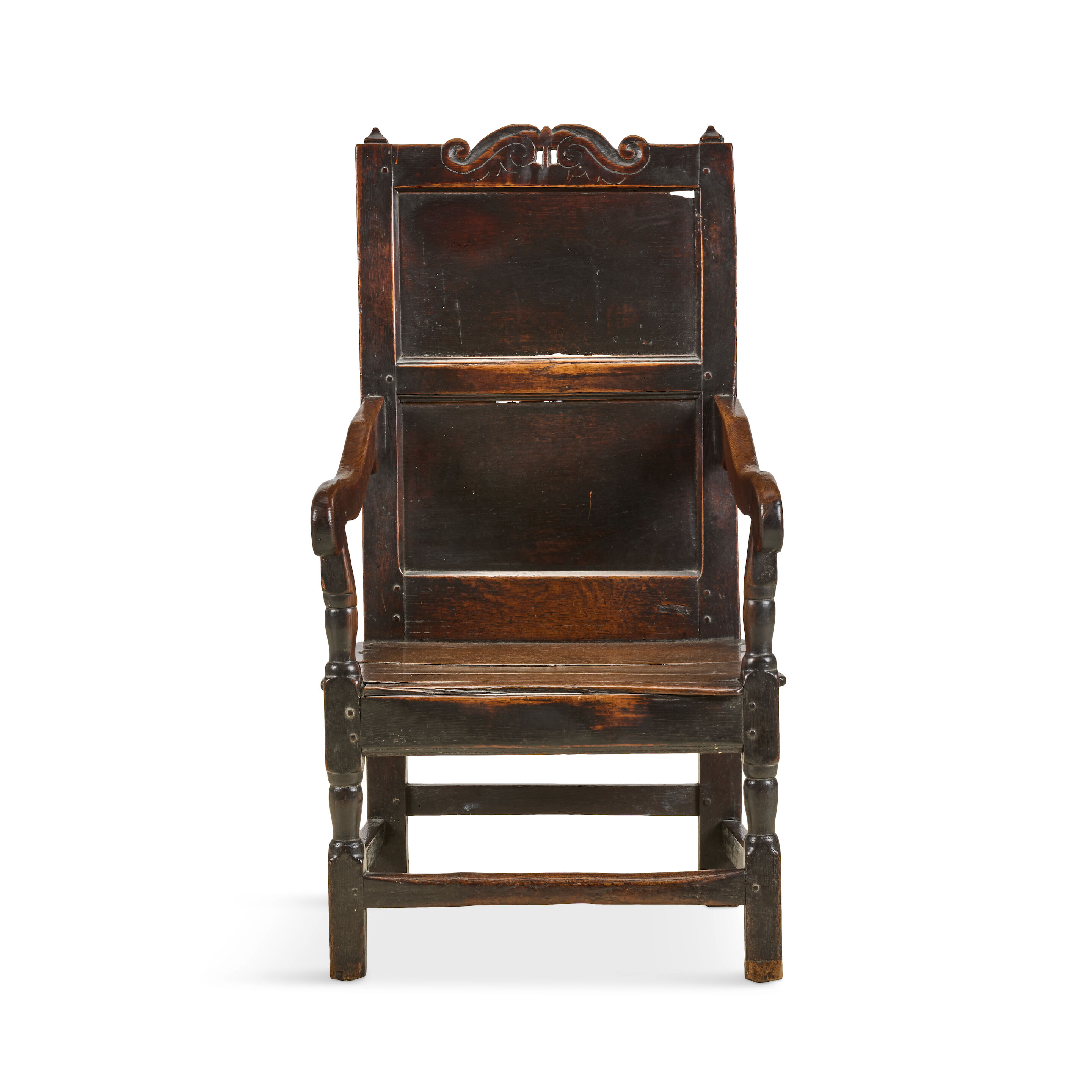 A Charles II oak armchair 1660-1685, probably of Lancashire origin