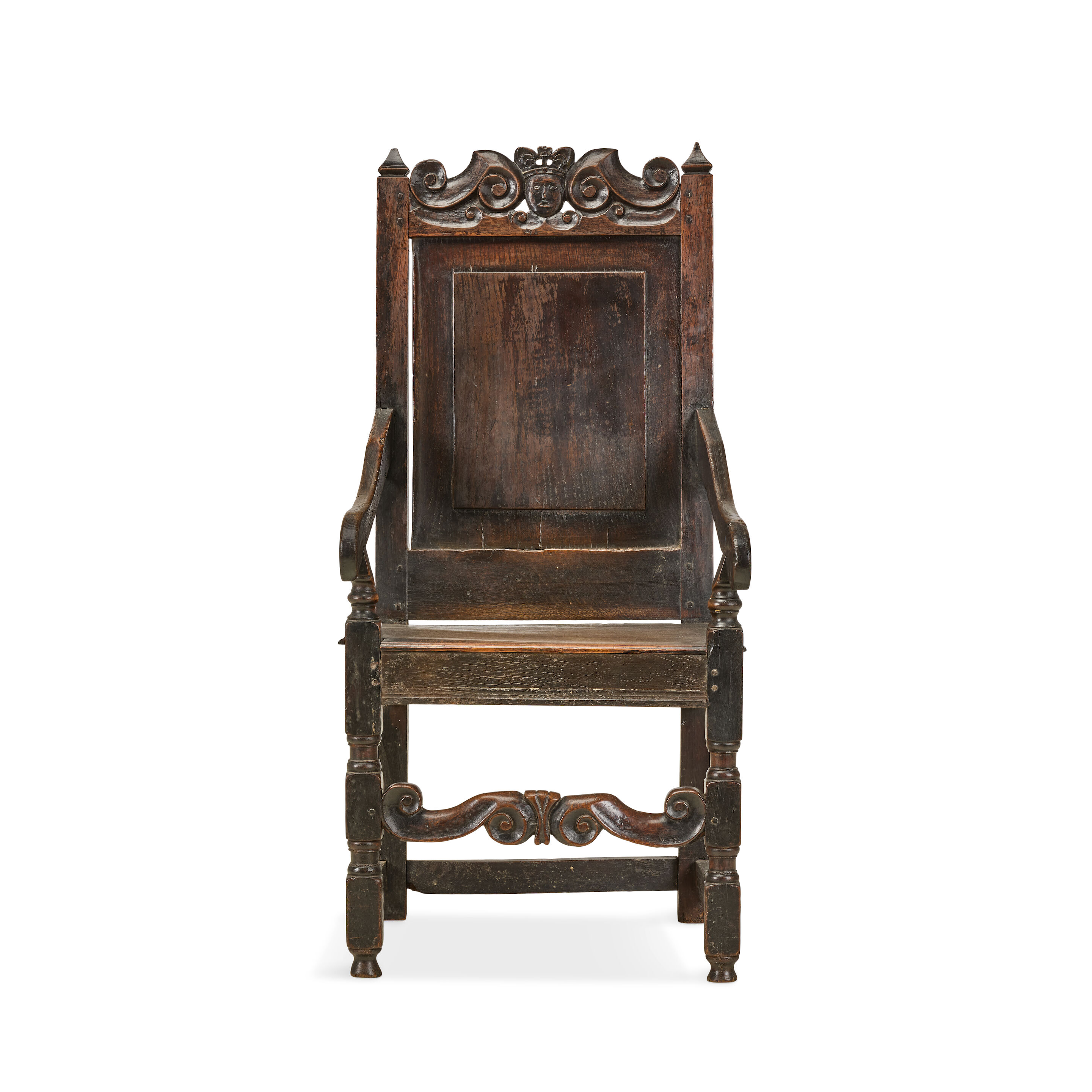 A Charles II oak armchair C.1670-1685