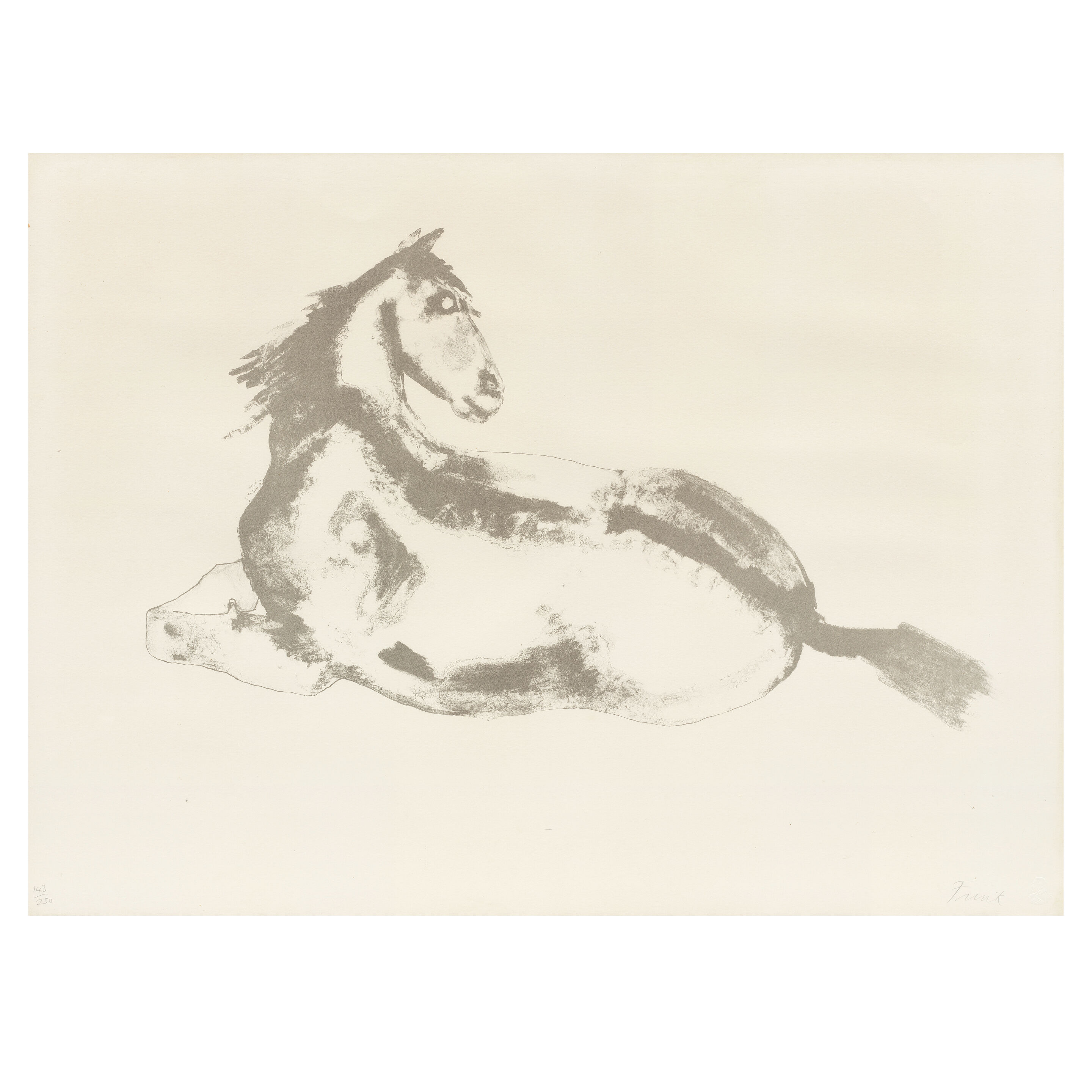 Lying down horse