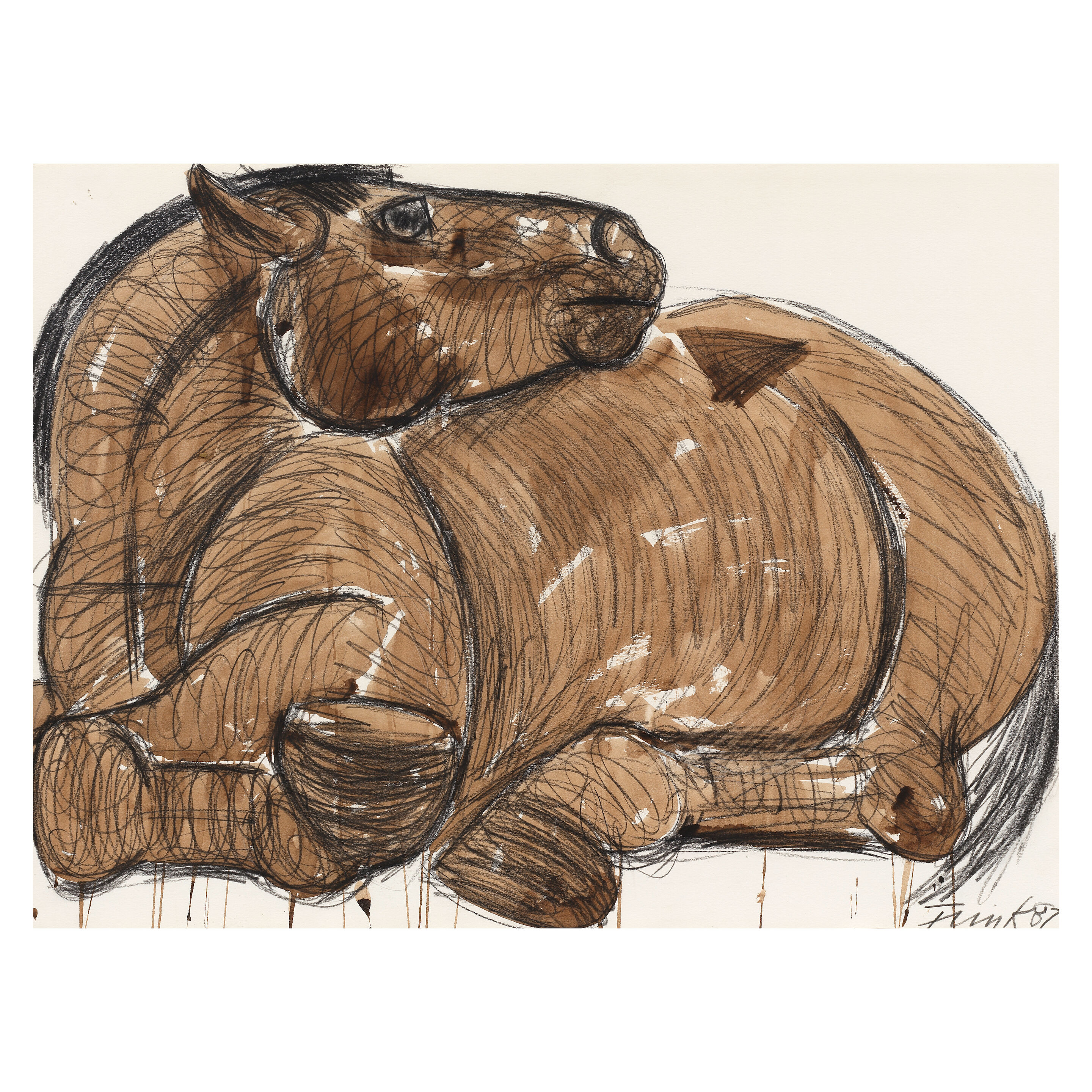 Sitting Horse 56 x 76 cm. (22 x 30 in.)
