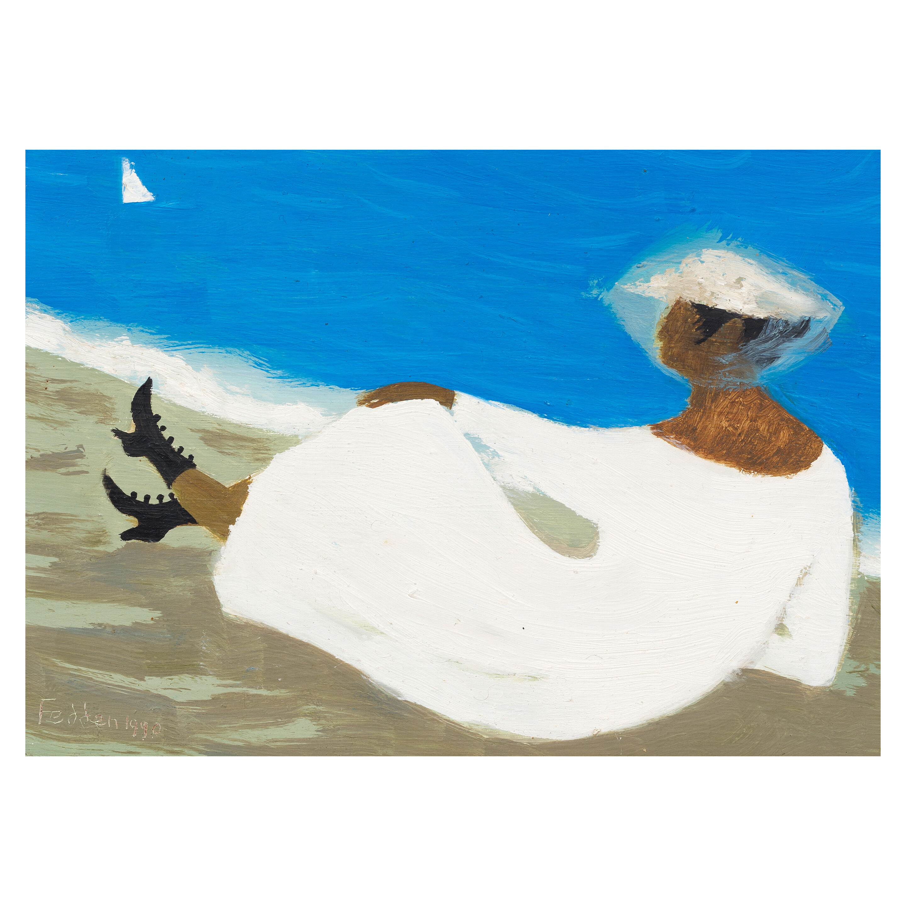 On the shore 15.8 x 21 cm. (6 1/4 x 8 1/4 in.)