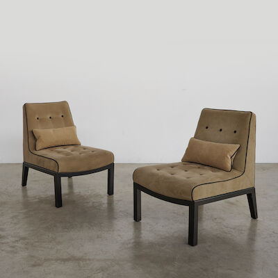 EDWARD J. WORMLEY (1907-1995) Paire de chauffeuses 50000A