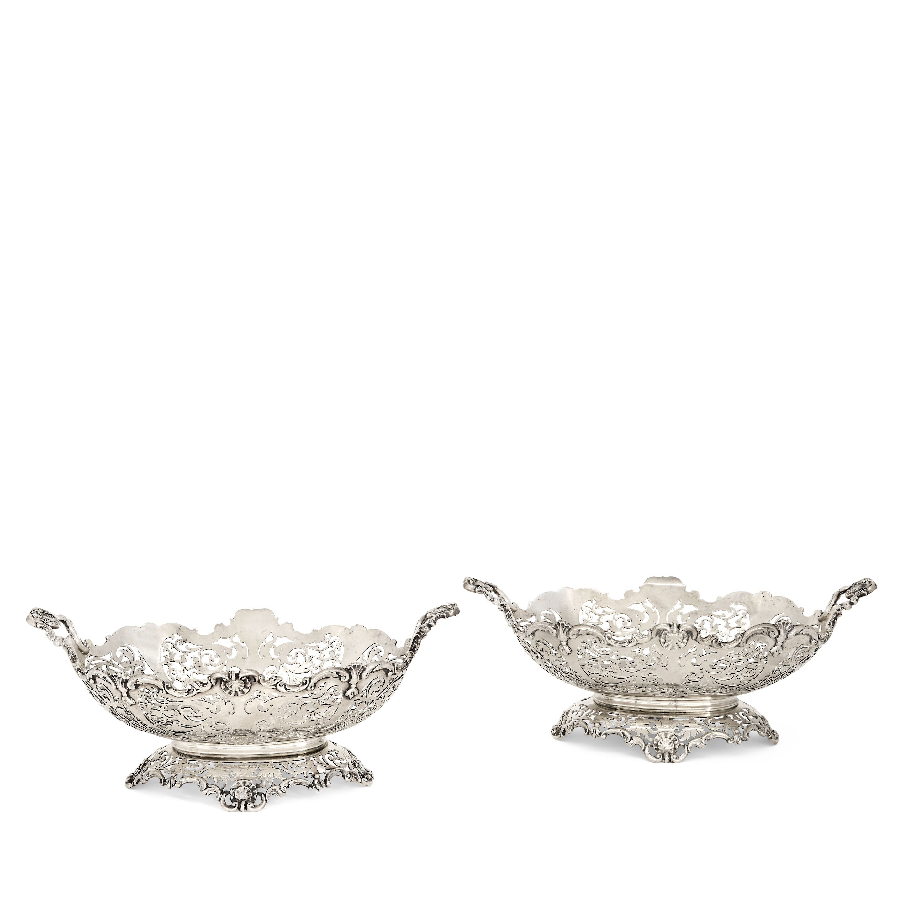 A pair of silver baskets Mappin and Webb, London 1919