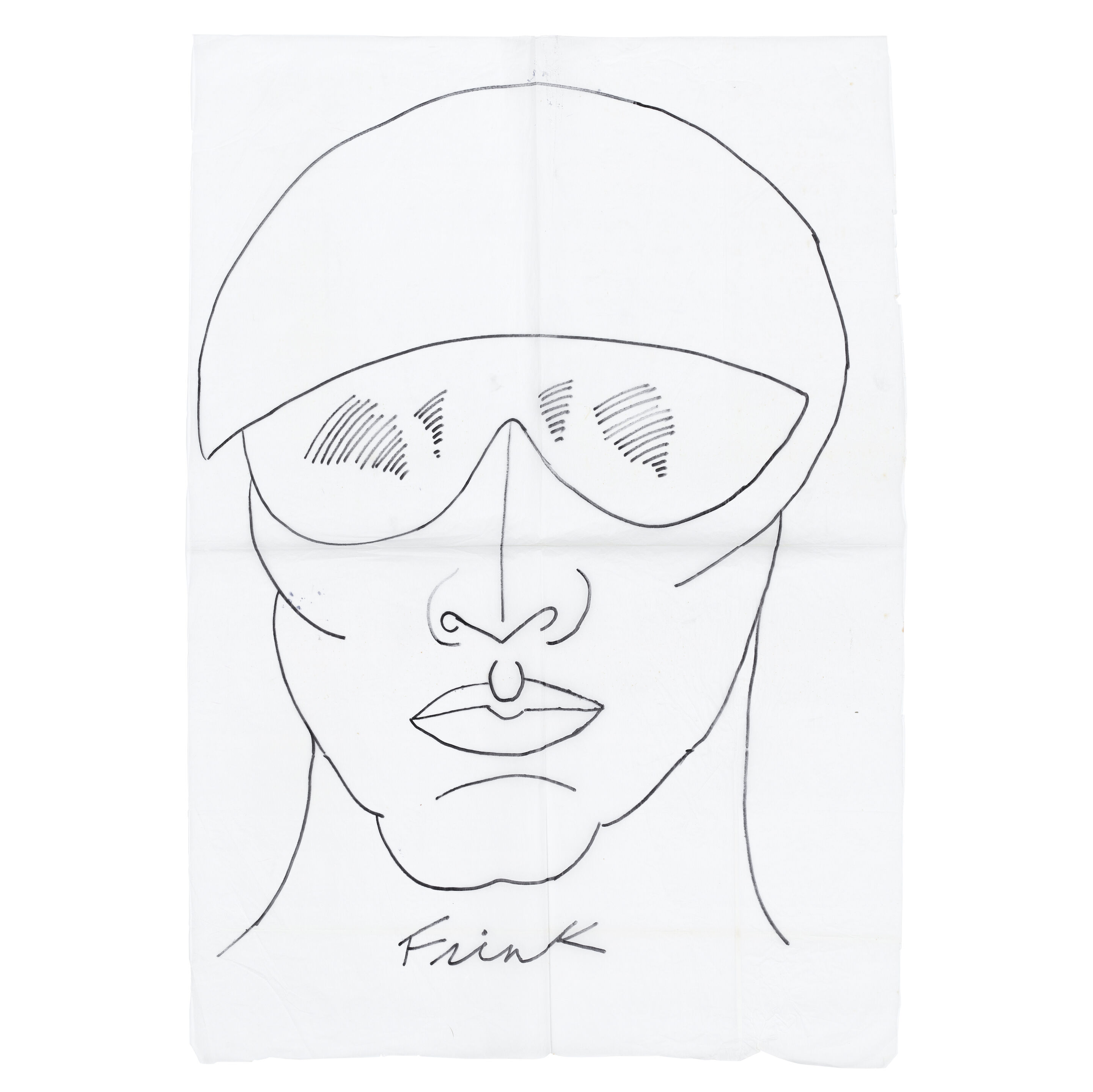 Goggle Head sketch 57 x 40 cm. (22 3/8 x 15 3/4 in.) (unframed)