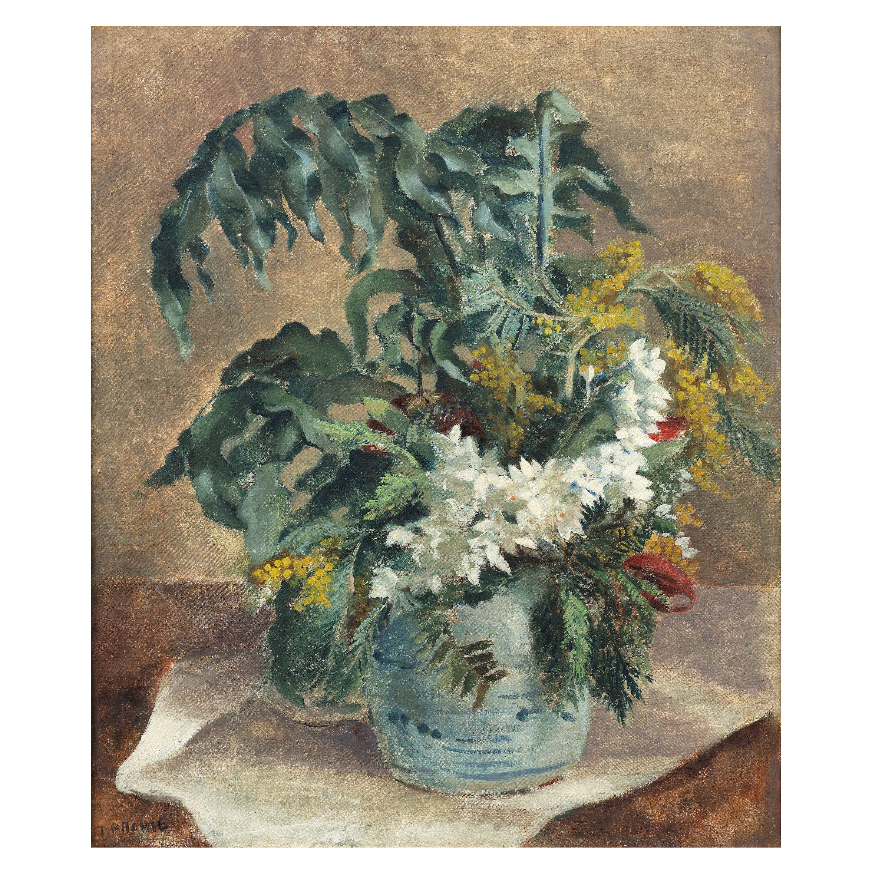 Still life with mimosa 61 x 50.8 cm. (24 x 20 in.)