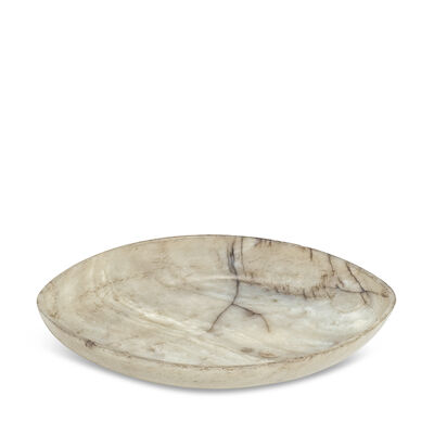A CREAM, BROWN AND CELADON JADE WASHER 20th century (2)