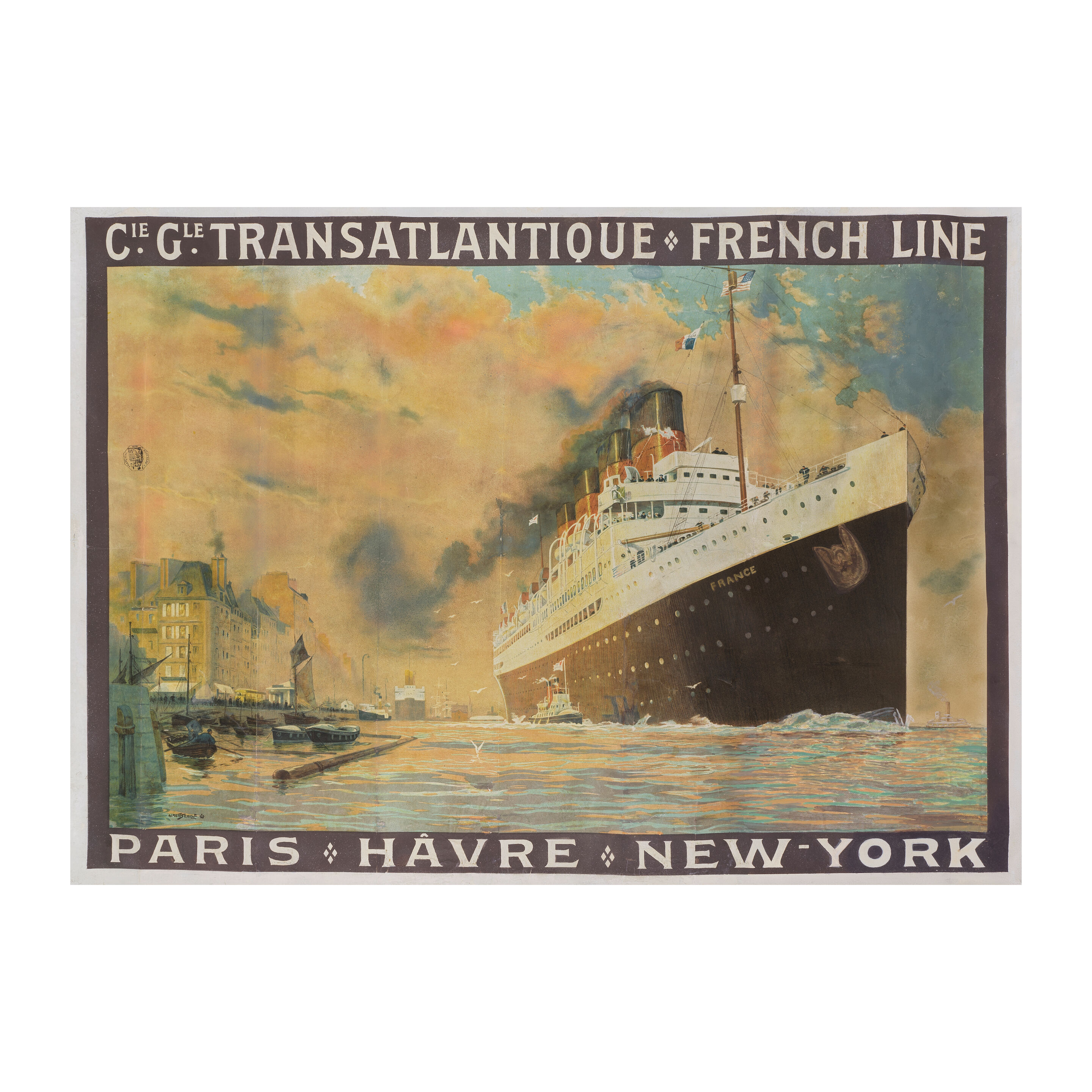 Cie. Gle.TRANSATLANTIQUE. FRENCH LINE. PARIS. HAVRE. NEW-YORK