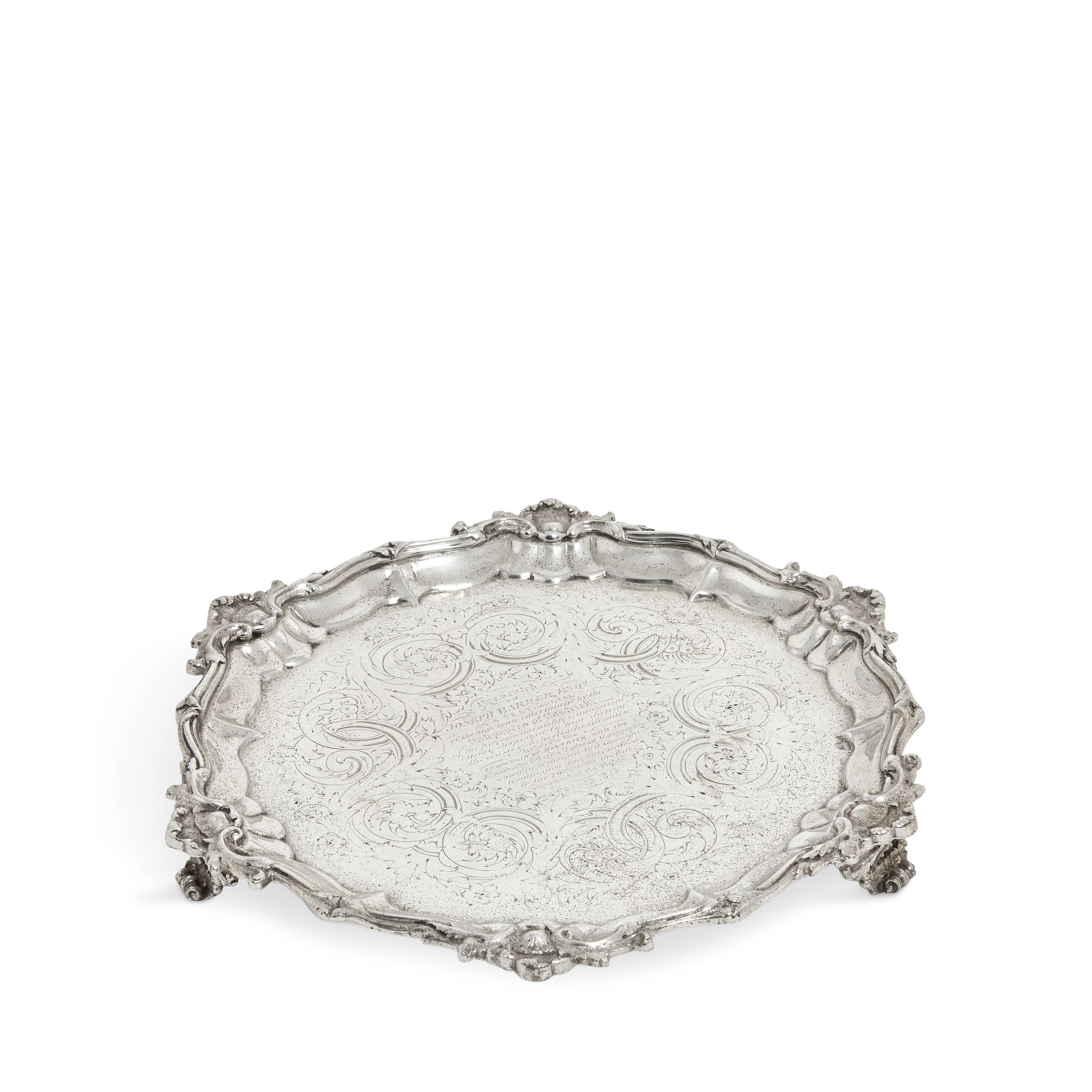 A Victorian silver salver possibly Joseph & Albert Savory, London 1845