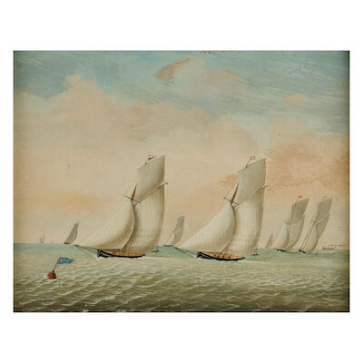 English School, 19th Century Yacht race
