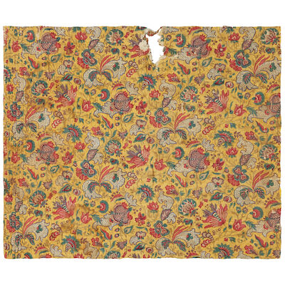 A double-sided quilted panel of block-printed cotton indienne French, 19th century