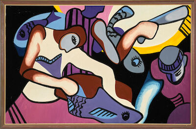 Senaka Senanayake: "The Fish Vendor". No. 4. Signed Senaka Senanayake 1973. Oil on canvas. 68 x 105 cm. "The Fish Vendor". No. 4. Signed Senaka Senanayake 1973. Oil on canvas. 68 x 105 cm.