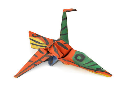 Karel Appel: Bird, c. 1950-51. Unsigned. Polychrome decorated cardboard. 12 x 30 x 22 cm. Bird, c. 1950-51. Unsigned. Polychrome decorated cardboard. 12 x 30 x 22 cm.