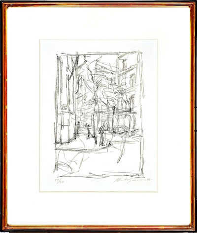 Alberto Giacometti: "Rue d'Alesia", 1954. Signed Giacometti, 24/30. Lithograph. Visible size 43 x 34 cm. "Rue d'Alesia", 1954. Signed Giacometti, 24/30. Lithograph. Visible size 43 x 34 cm.
