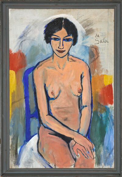 Eugène de Sala: Female Model. Signed de Sala. Oil on canvas. 120 x 81 cm. Female model. Signed de Sala. Oil on canvas. 120 x 81 cm.